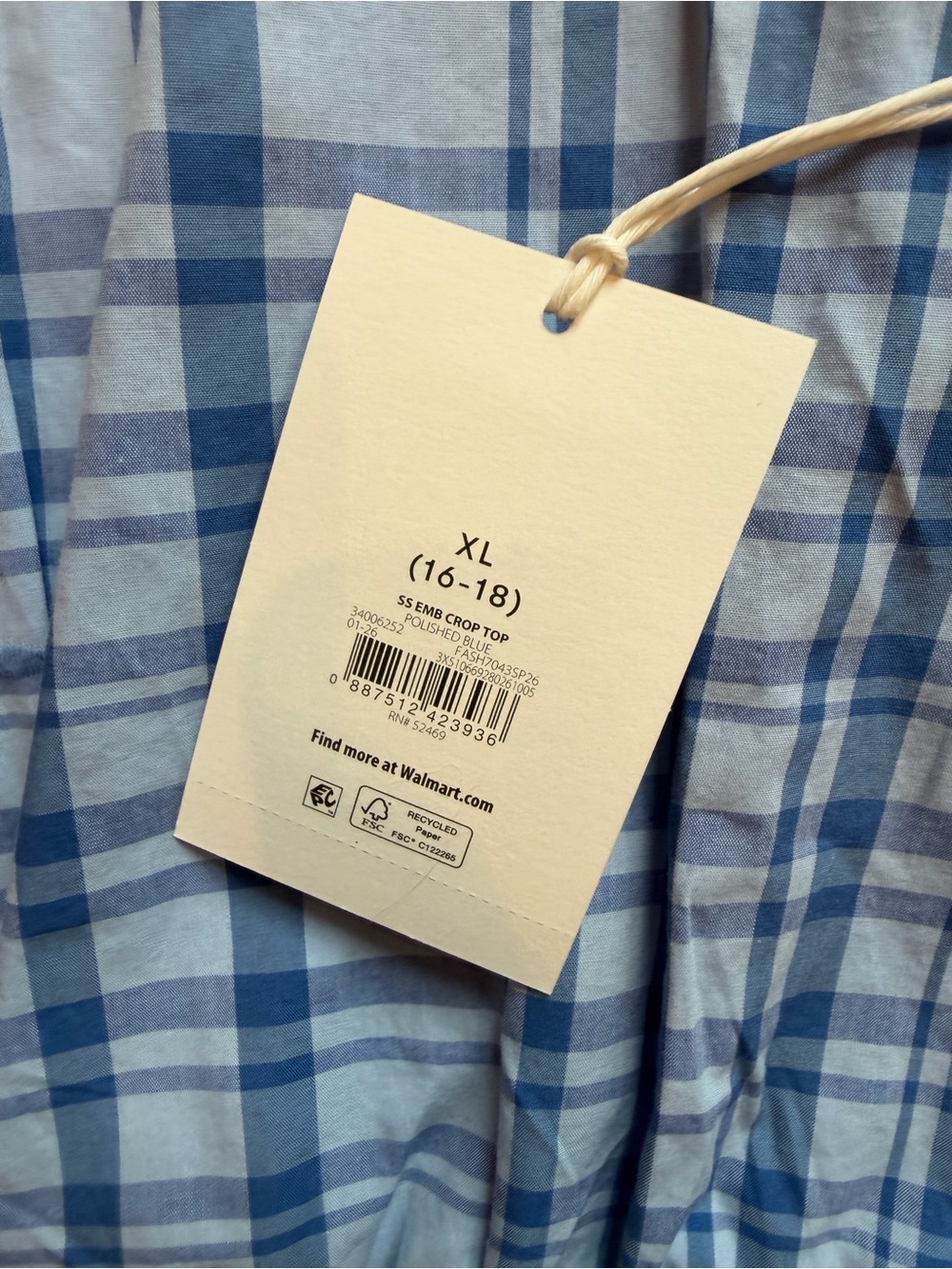 Free Assembly Plaid Embroidered Peasant Blouse – XL – NWT - Picture 6 of 8
